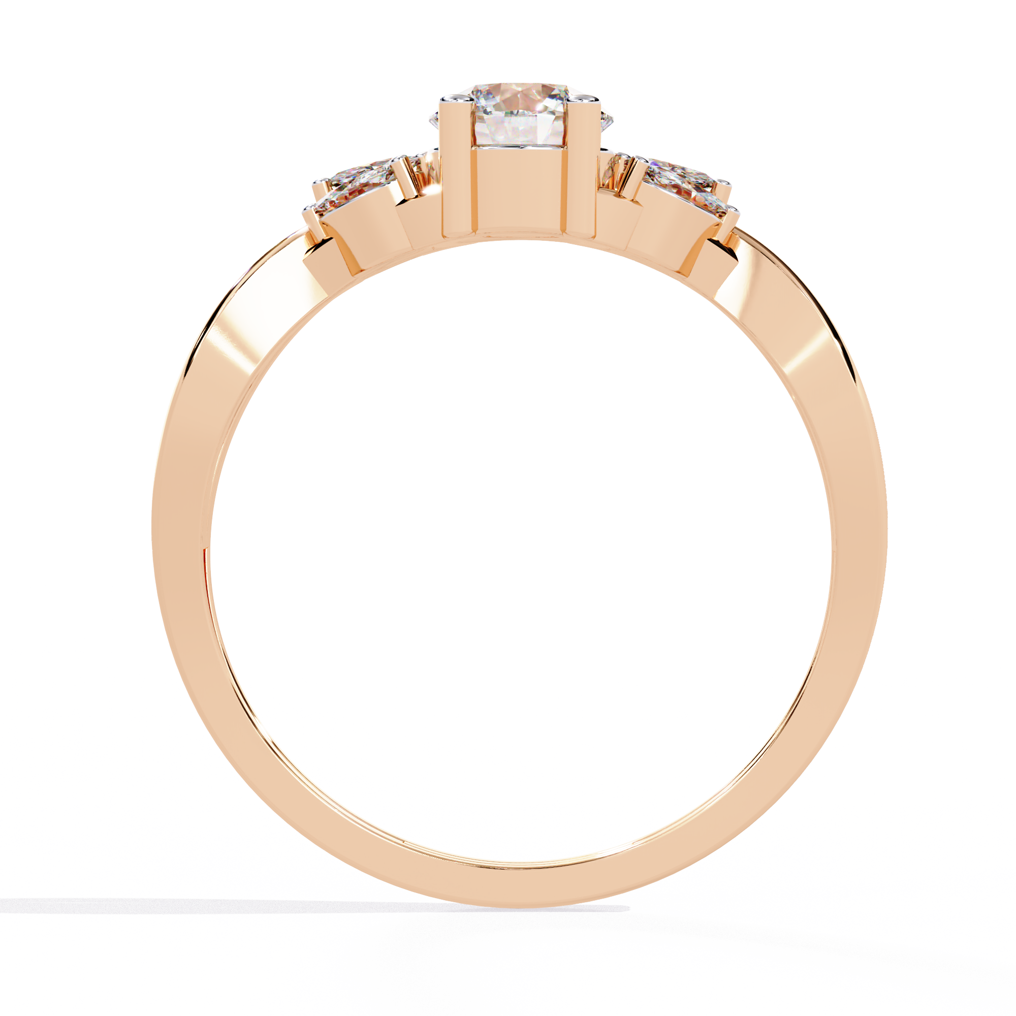 Solitairekart – 0.56 ct Infinity Twist Lab Diamond Ring 14K Yellow Gold